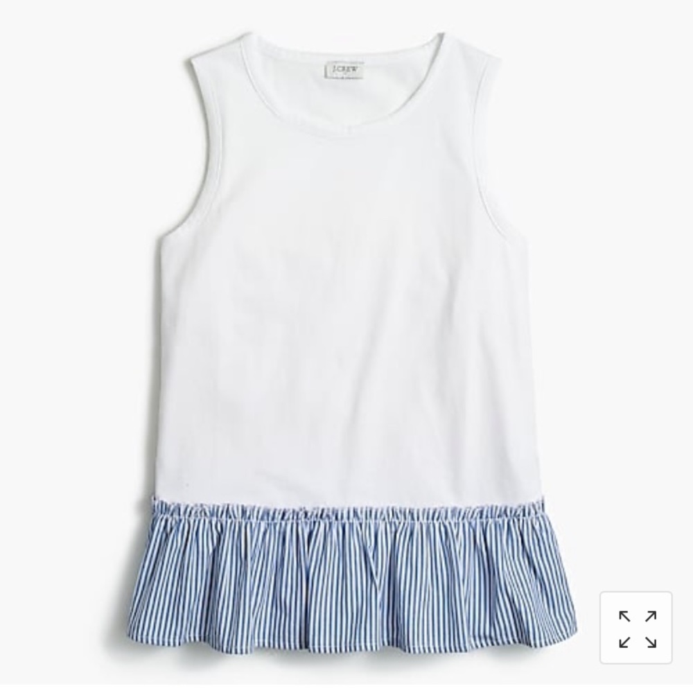 NWT J. Crew Seersucker Trim Tank Top